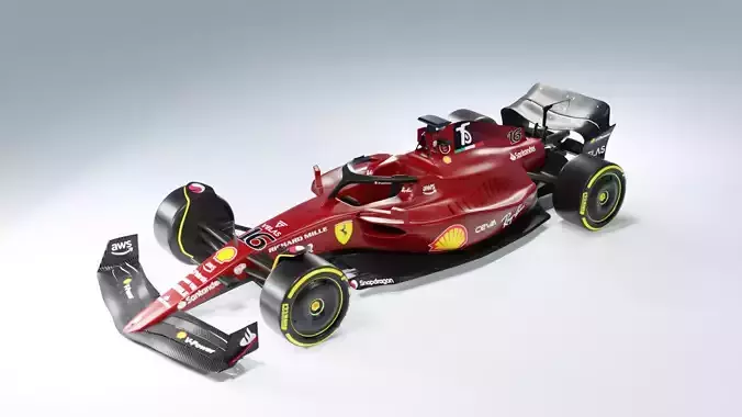 Formula 1 Ferrari Scuderia 16 Low Poly and High Poly F1-75 Low-poly 3D model
