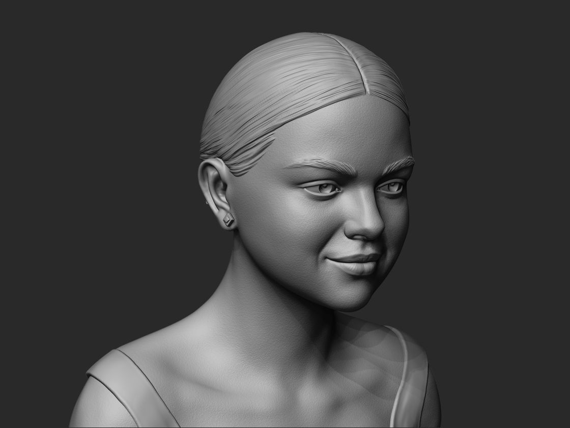 Selena Gomez Bust 3D print model_6