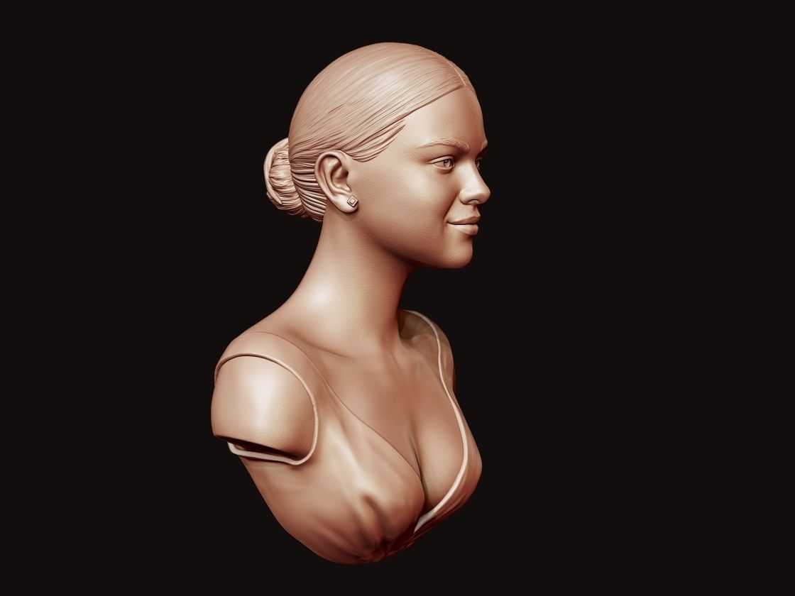 Selena Gomez Bust 3D print model_10