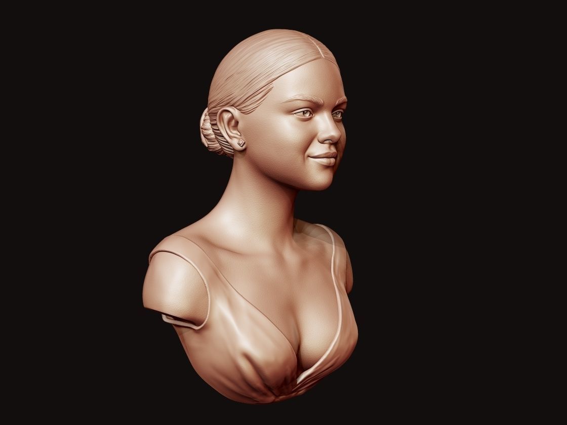 Selena Gomez Bust 3D print model_9