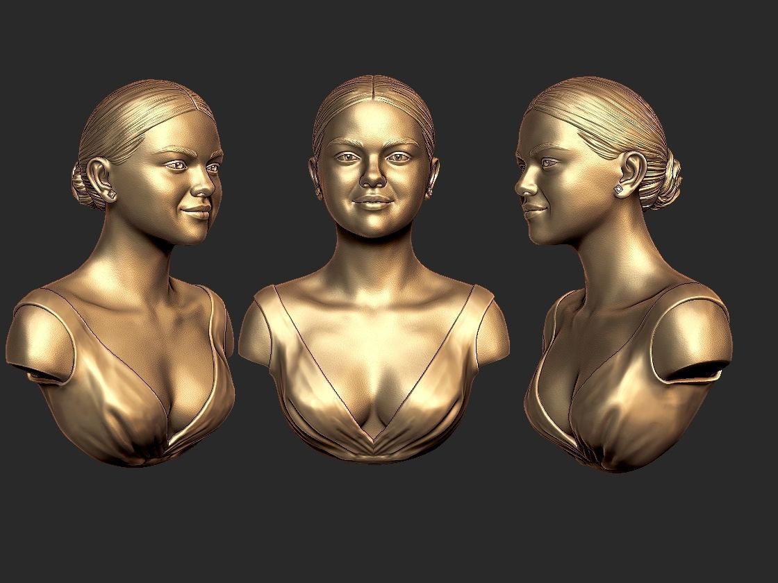 Selena Gomez Bust 3D print model_5