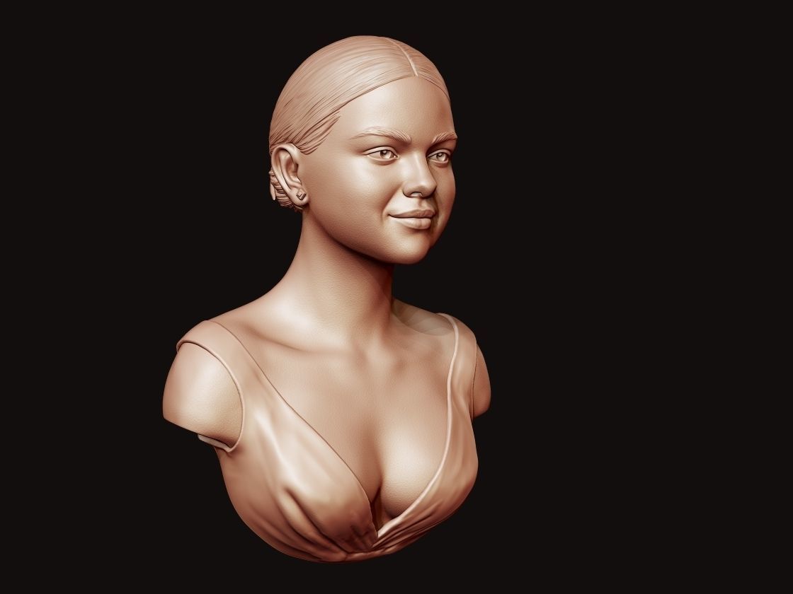 Selena Gomez Bust 3D print model_3