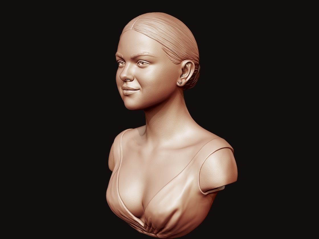 Selena Gomez Bust 3D print model_4