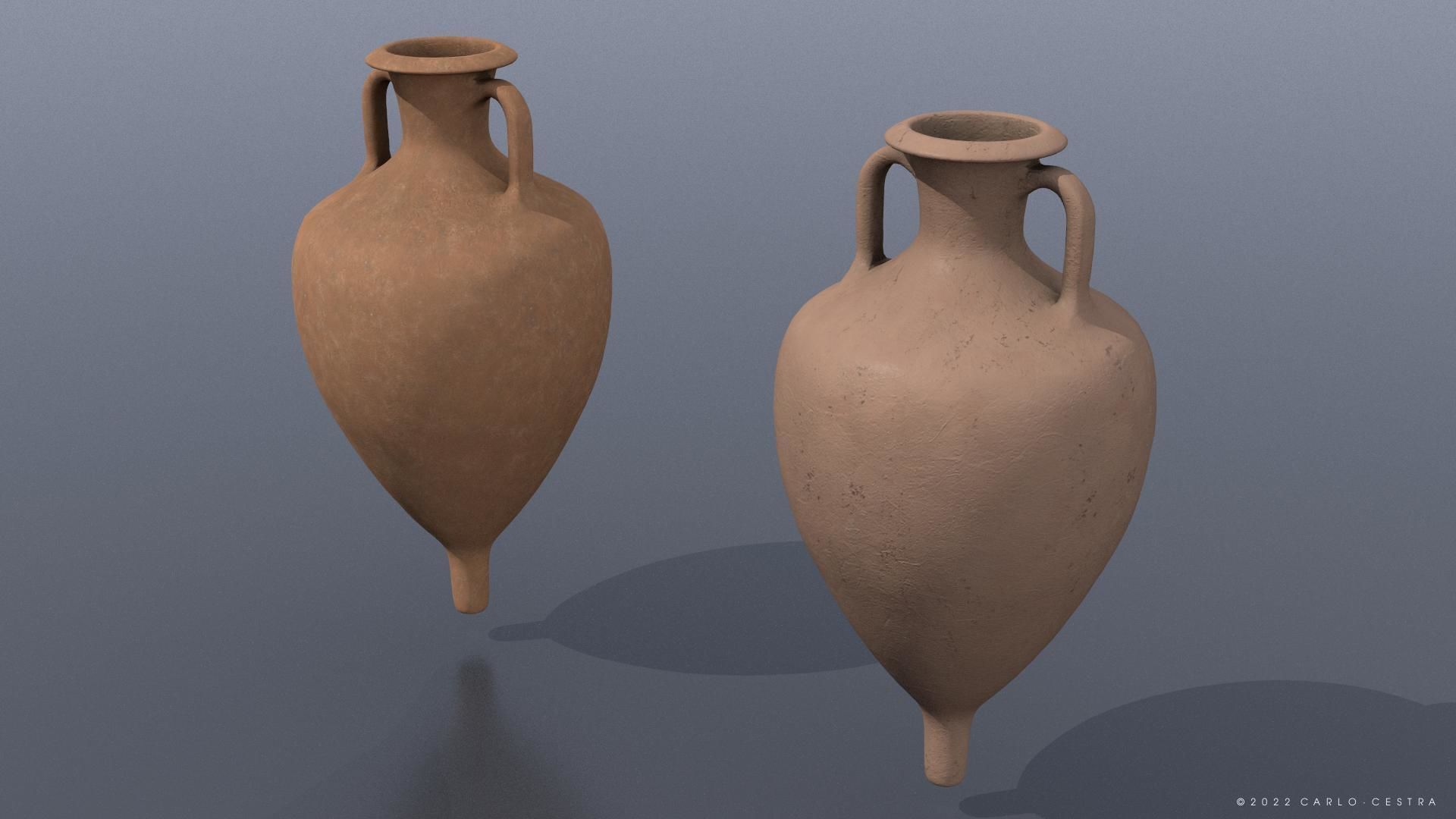 Ancient Greek-Italic Amphora Low-poly 3D model_1