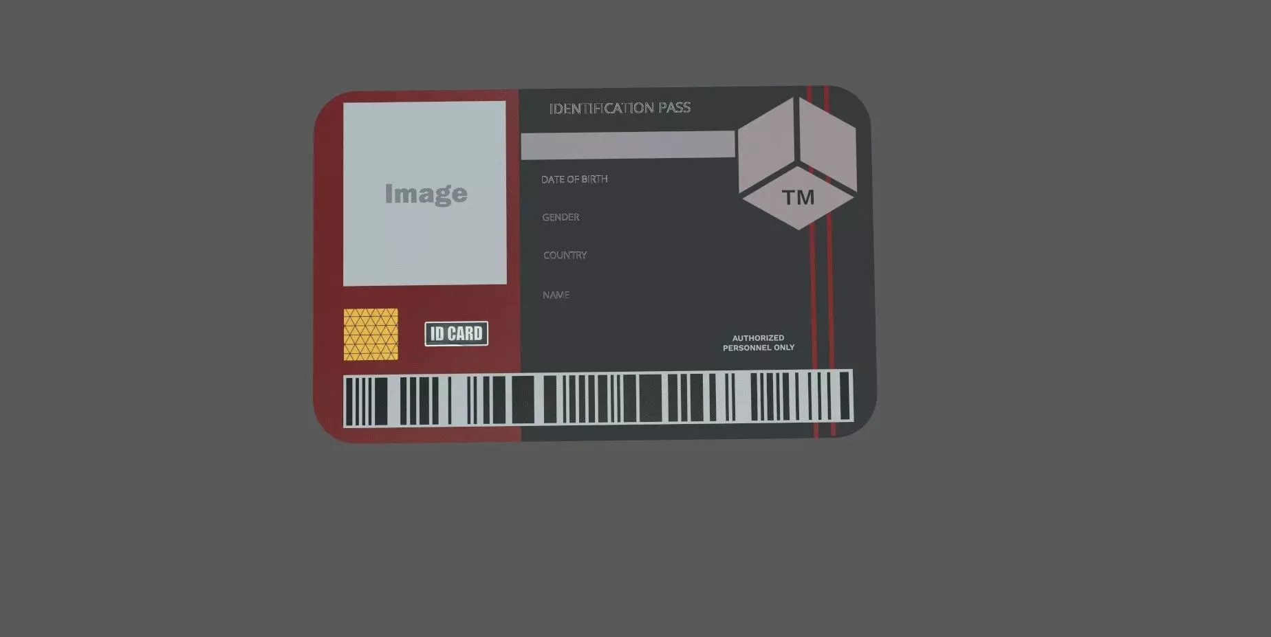 ID Card Low-poly 3D model_0