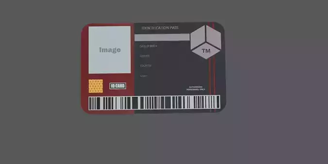ID Card  Low-poly 3D model