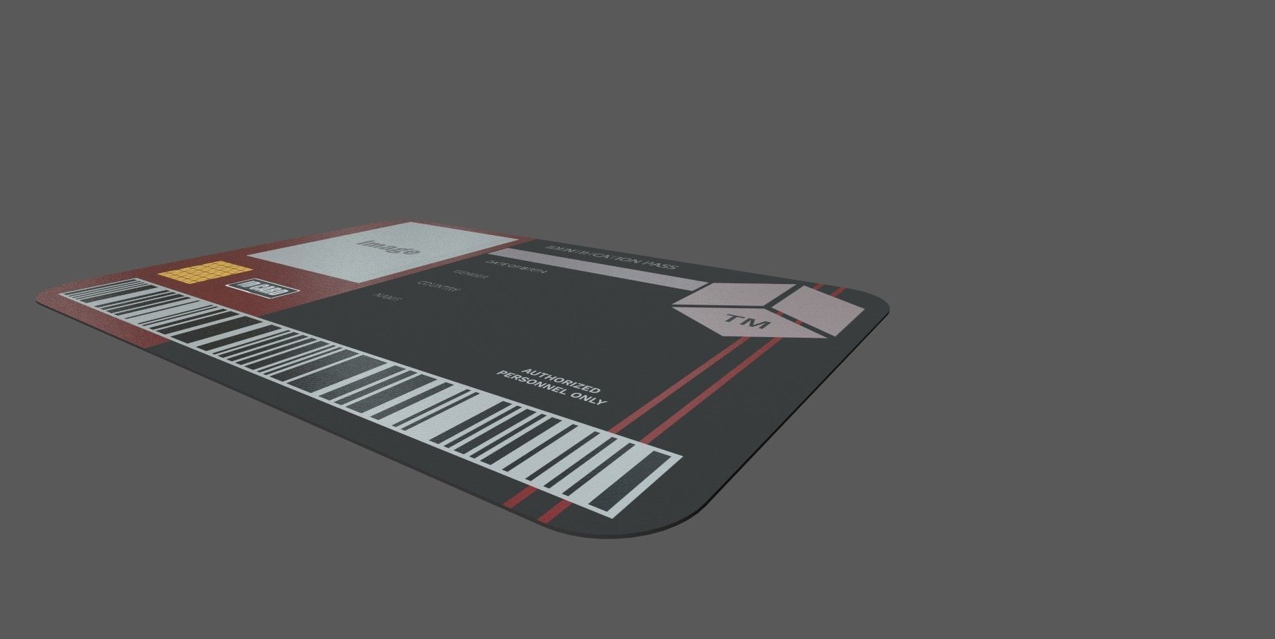 ID Card Low-poly 3D model_2