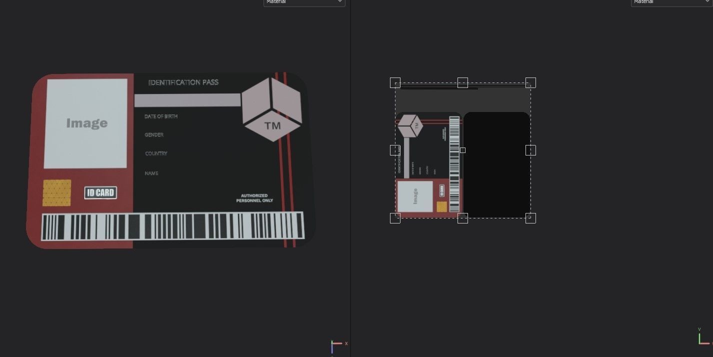 ID Card Low-poly 3D model_3