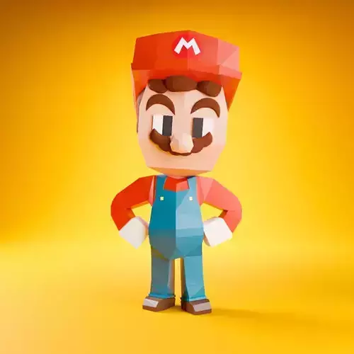 Super Mario Low Poly Rigged 3D Model