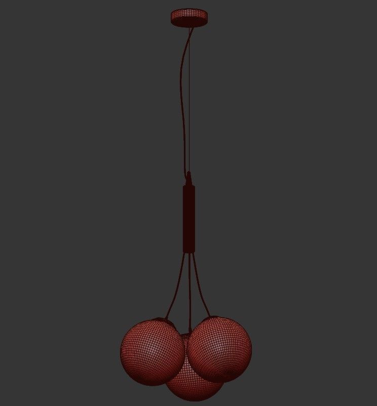 MANDALAY chandelier with three glass globes hanging from it 3D model_3