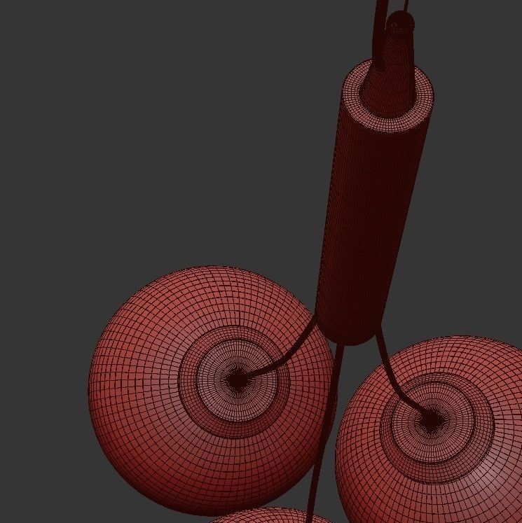 MANDALAY chandelier with three glass globes hanging from it 3D model_1