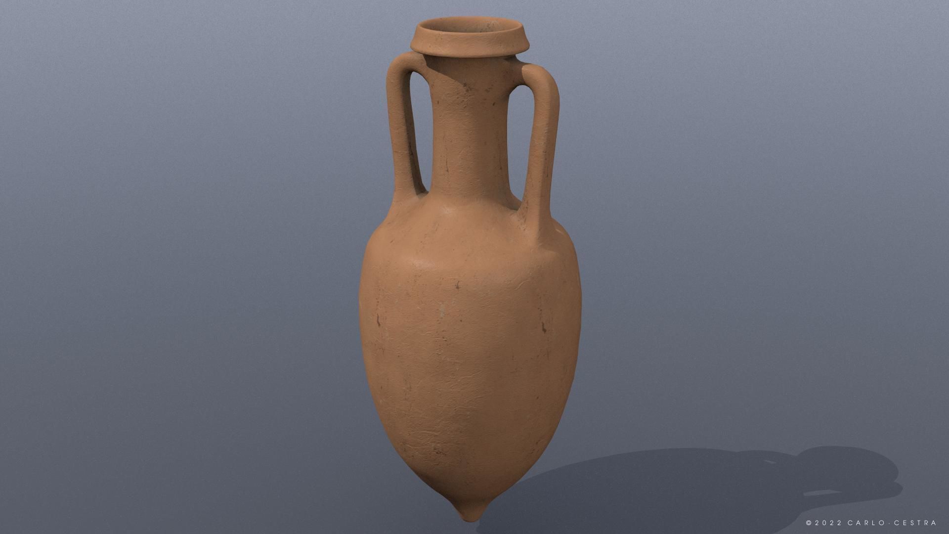 Recent Greek-Italic Amphora Low-poly 3D model_2