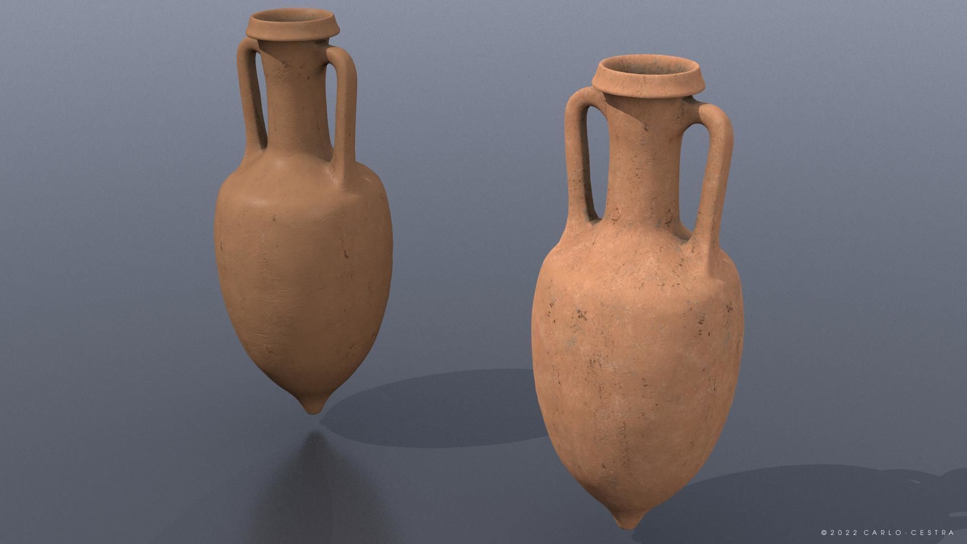 Recent Greek-Italic Amphora Low-poly 3D model_1