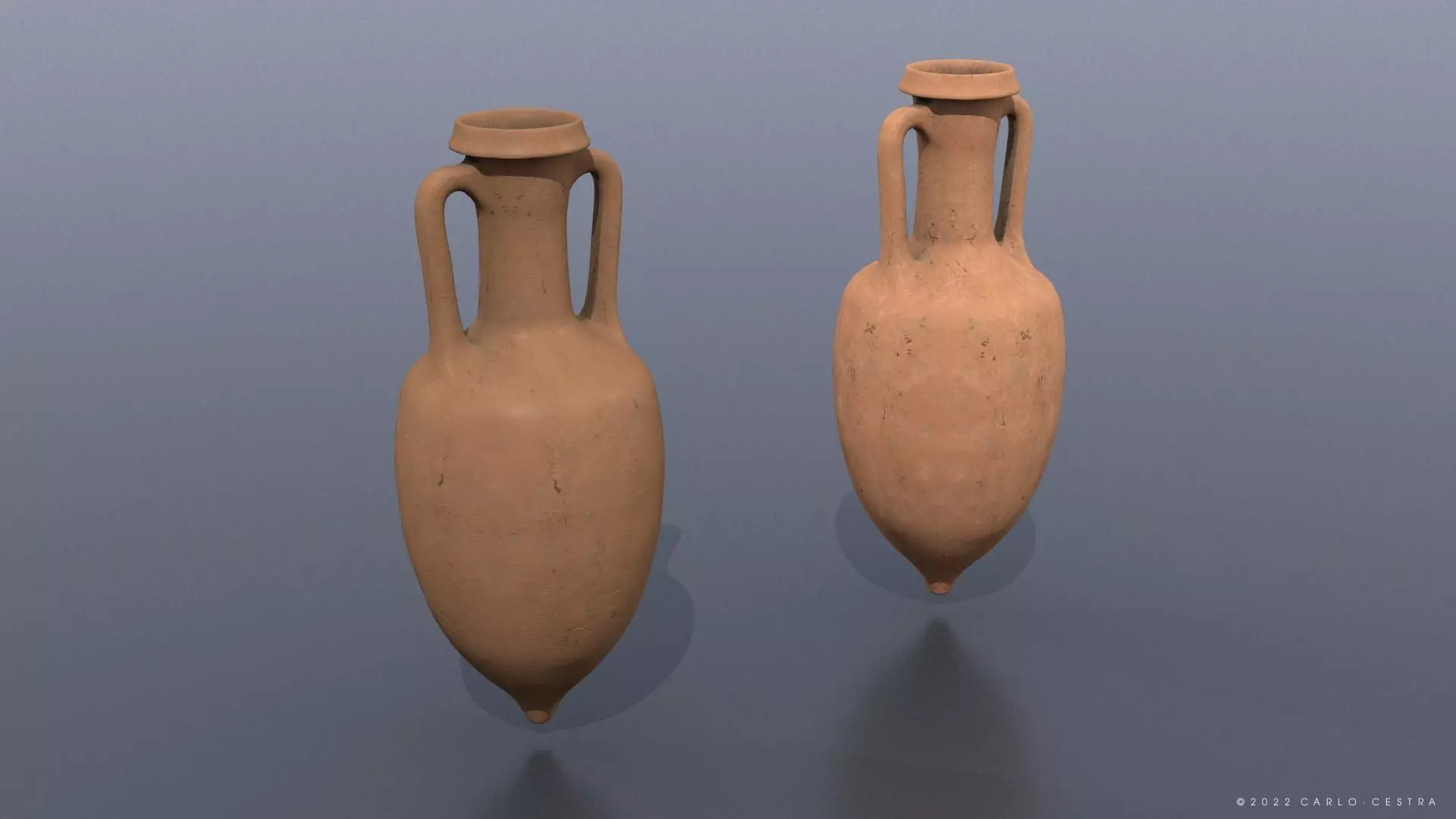 Recent Greek-Italic Amphora Low-poly 3D model_0