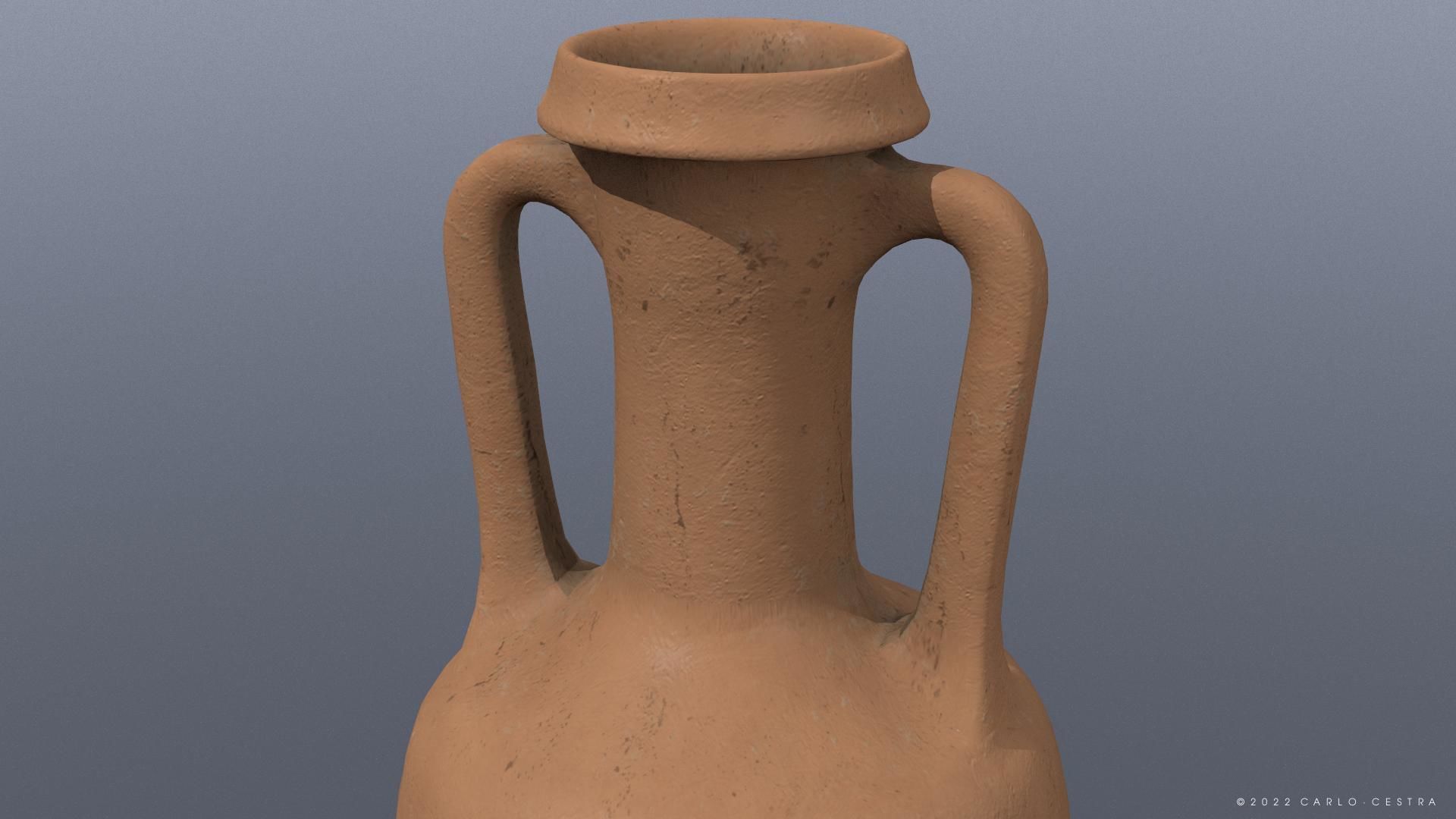 Recent Greek-Italic Amphora Low-poly 3D model_3