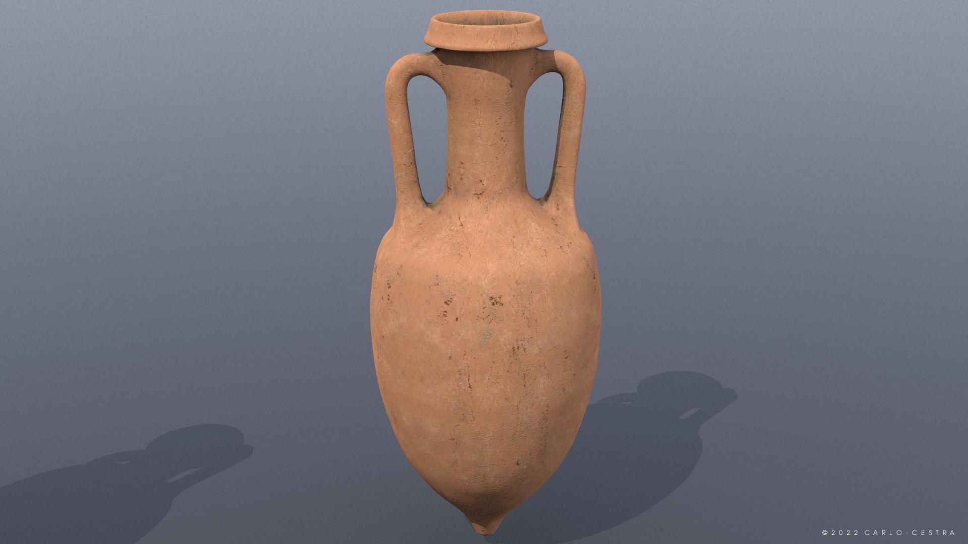 Recent Greek-Italic Amphora Low-poly 3D model_4