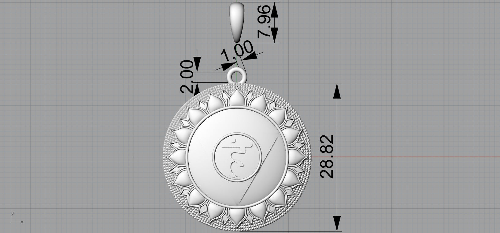 Vishuddha chakra Pendant for printing  3D print model_10