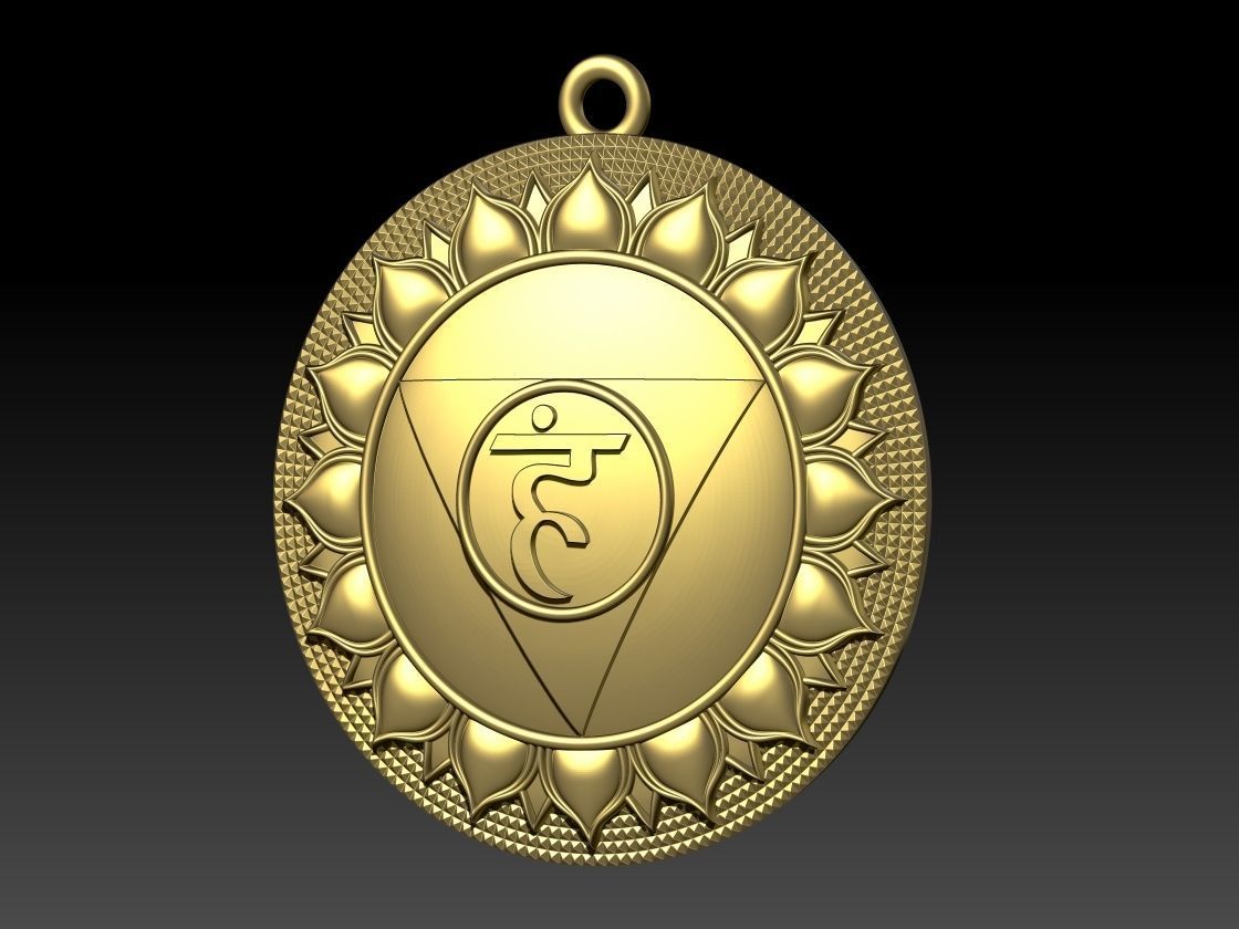 Vishuddha chakra Pendant for printing  3D print model_2