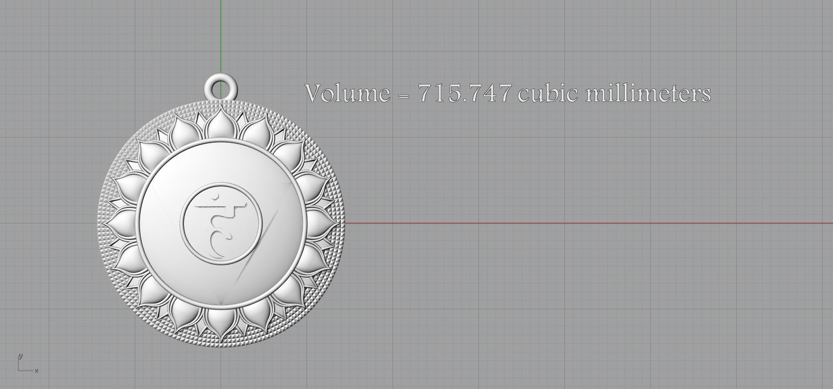 Vishuddha chakra Pendant for printing  3D print model_12