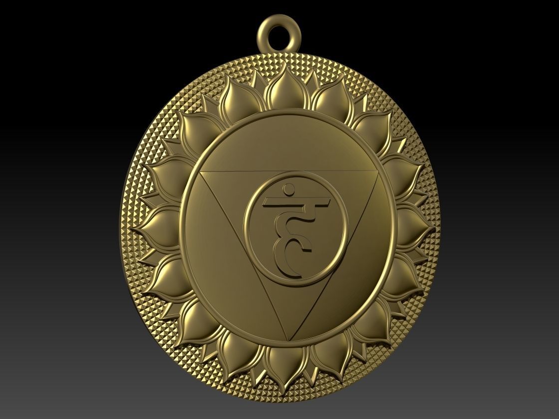 Vishuddha chakra Pendant for printing  3D print model_5