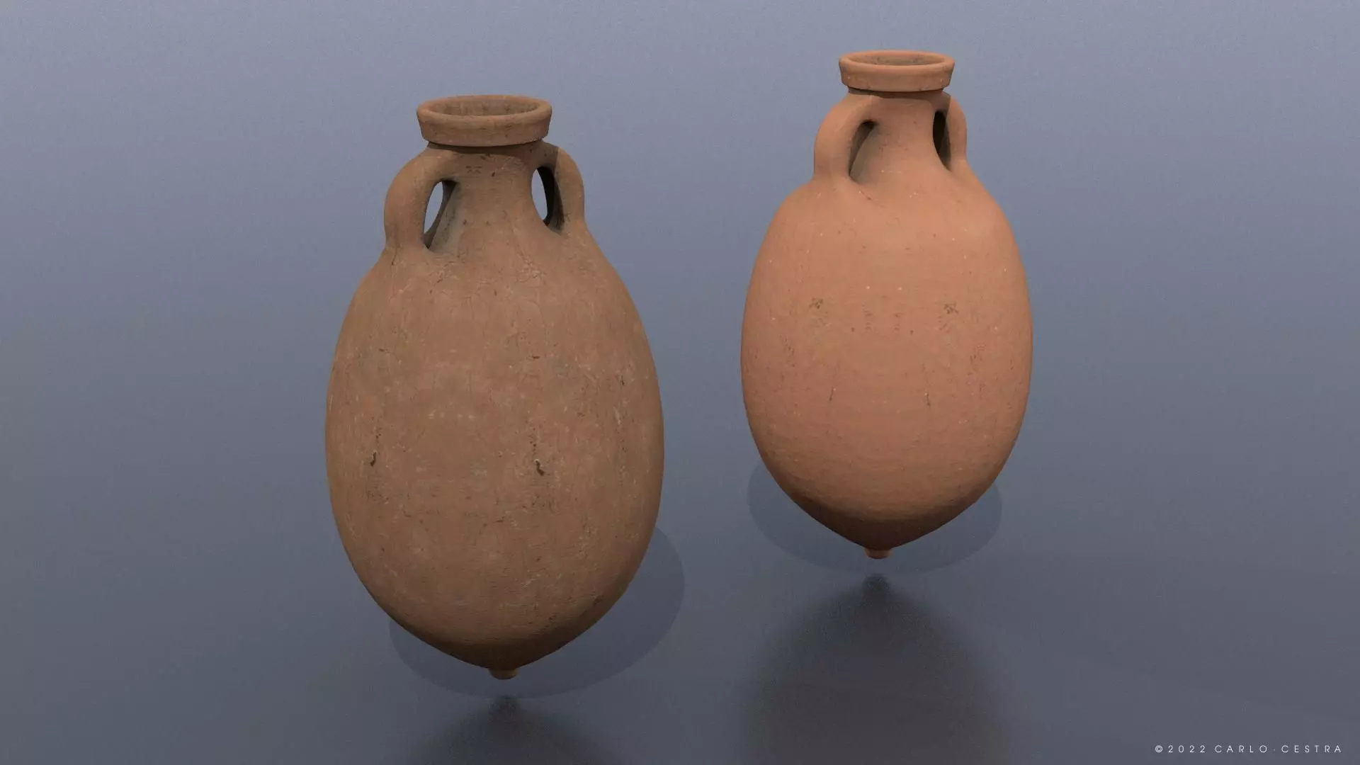 Brindisina type Amphora Low-poly 3D model_0