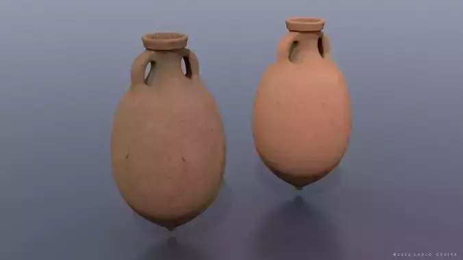 Brindisina type Amphora Low-poly 3D model