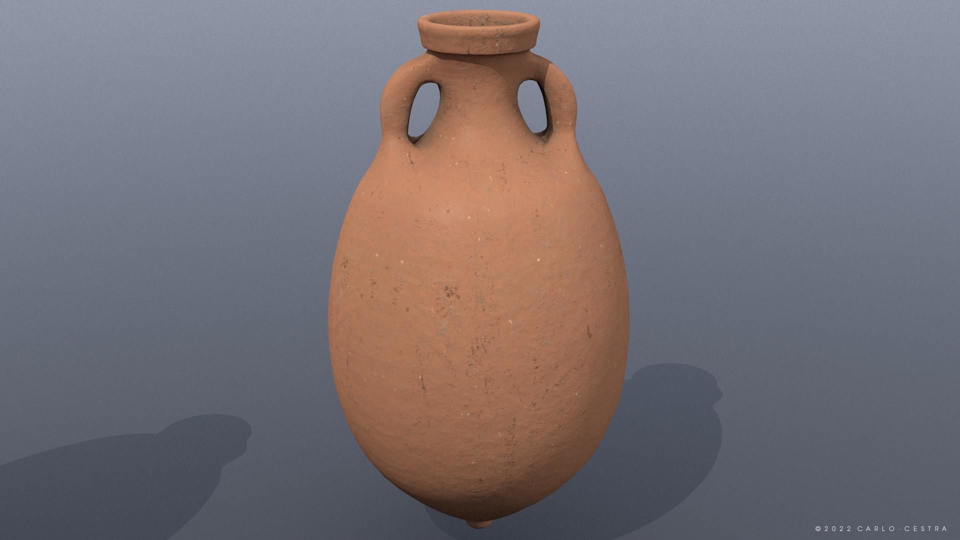 Brindisina type Amphora Low-poly 3D model_4