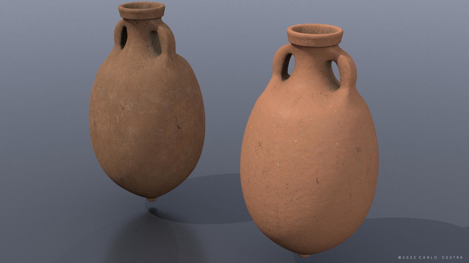 Brindisina type Amphora Low-poly 3D model_1