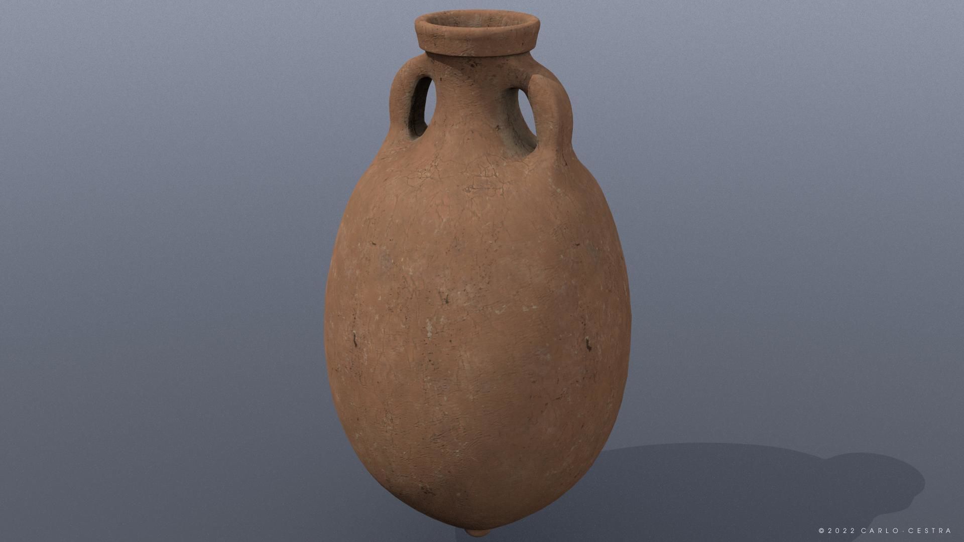 Brindisina type Amphora Low-poly 3D model_2