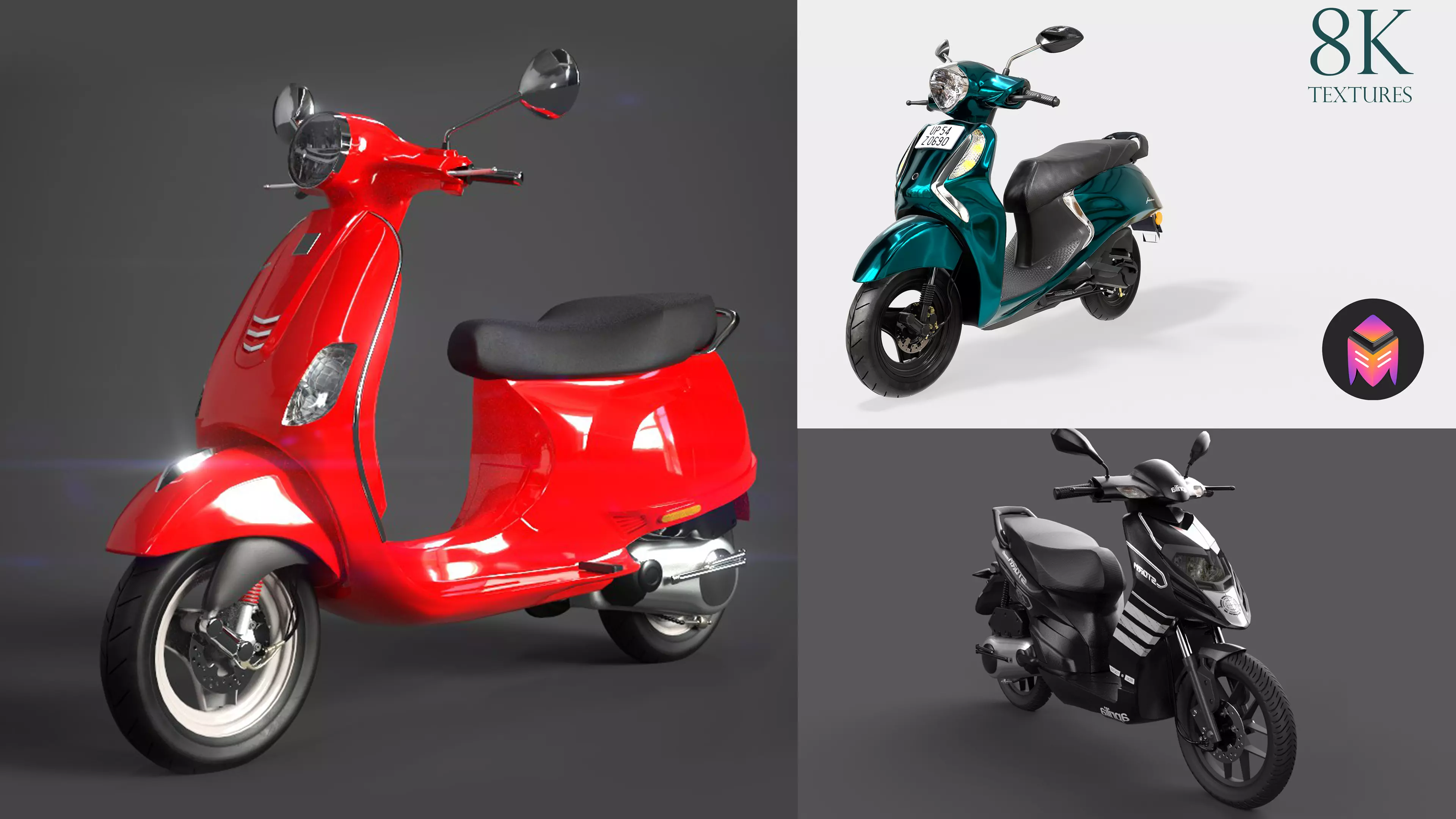 Scooters Combo Pack 3D Model Collection_0