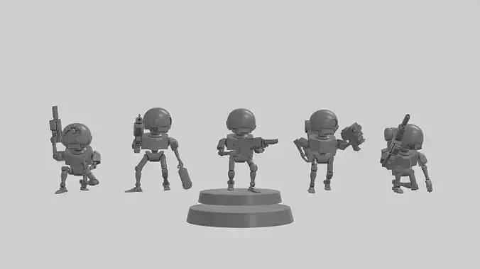 SERVOCORES - ASSISTANT DROID SQUAD - 28MM SCALE-PARTS-KS SAMPLES Free 3D print model