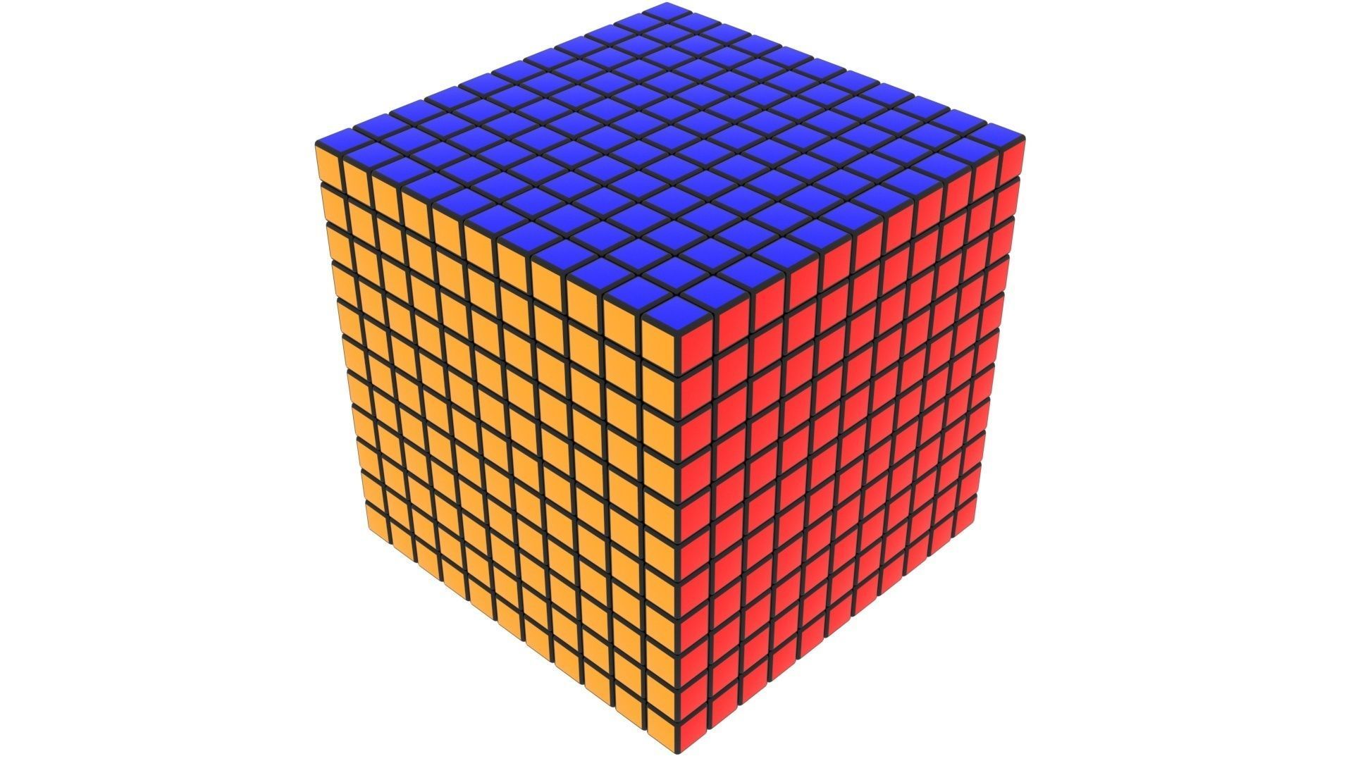 Rubiks Cube 11x11x11 Non Mixed 3D model_3