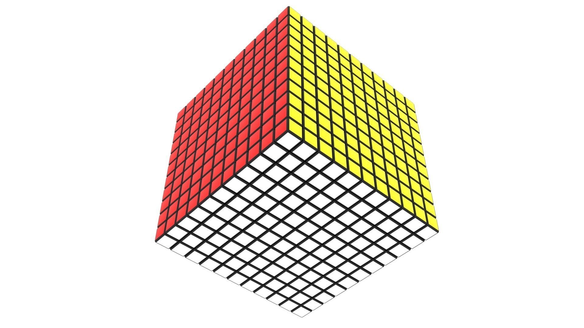 Rubiks Cube 11x11x11 Non Mixed 3D model_4