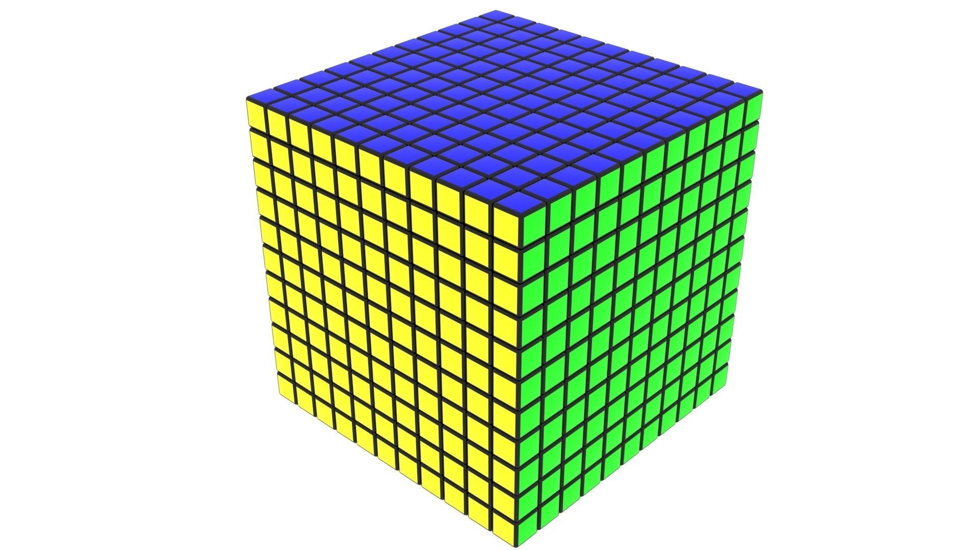 Rubiks Cube 11x11x11 Non Mixed 3D model_1