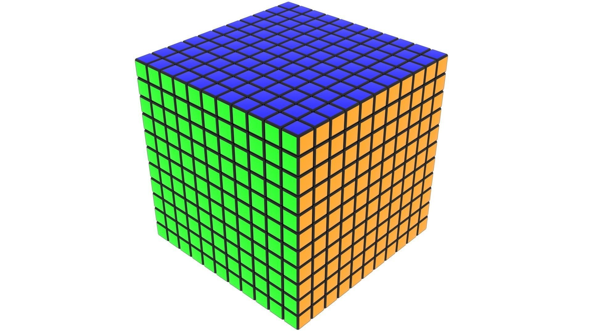 Rubiks Cube 11x11x11 Non Mixed 3D model_2