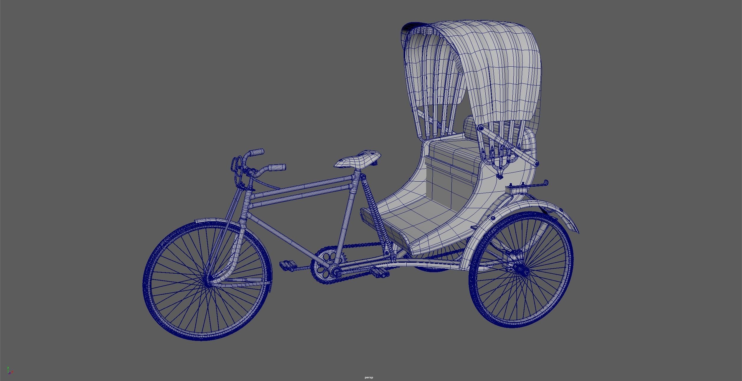 Rickshaw Banglai Rickshaw 3D model_2