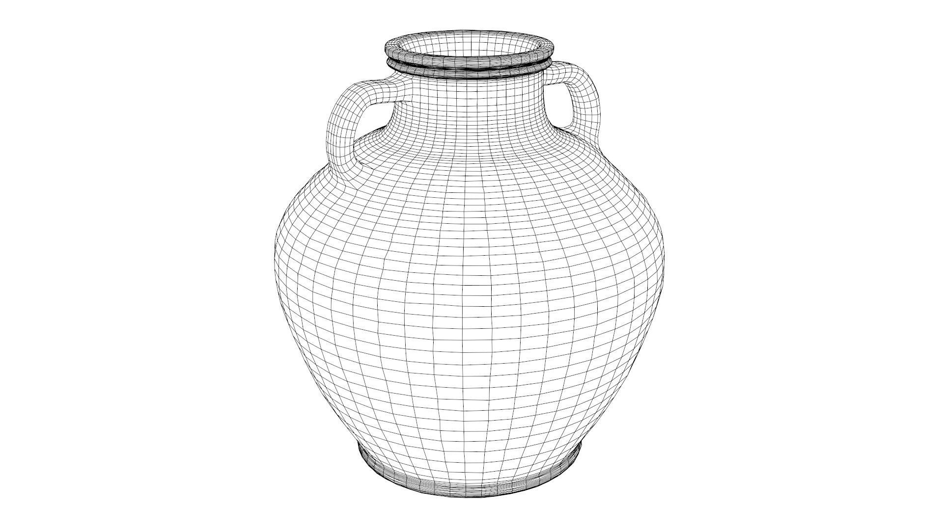 Flat bottom type Amphora Low-poly 3D model_6