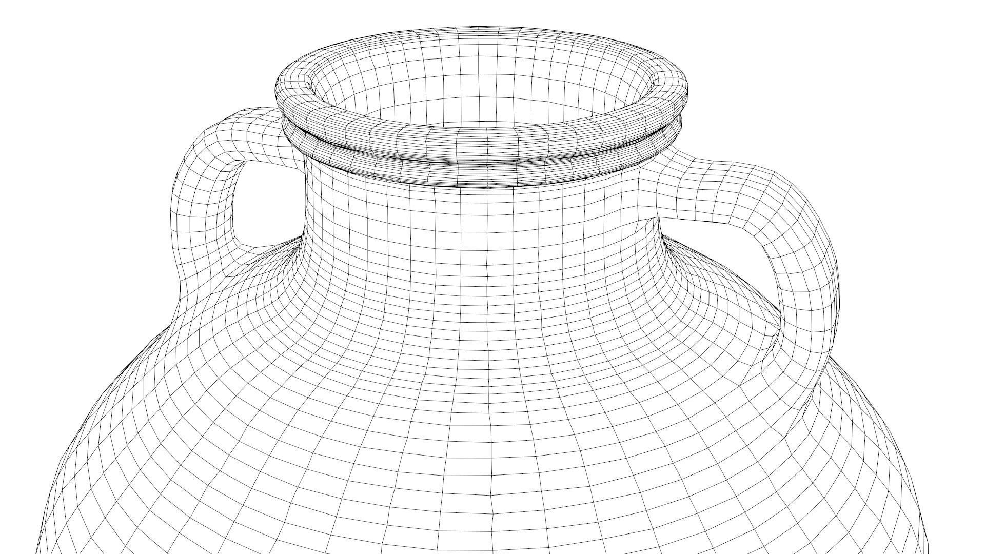 Flat bottom type Amphora Low-poly 3D model_8