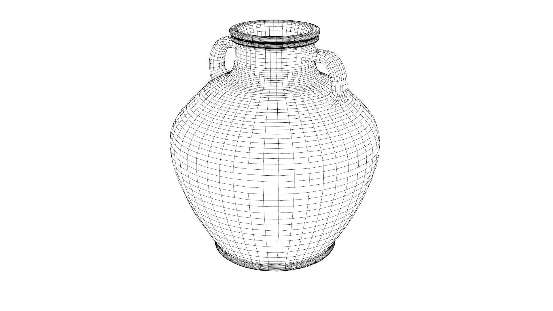 Flat bottom type Amphora Low-poly 3D model_7
