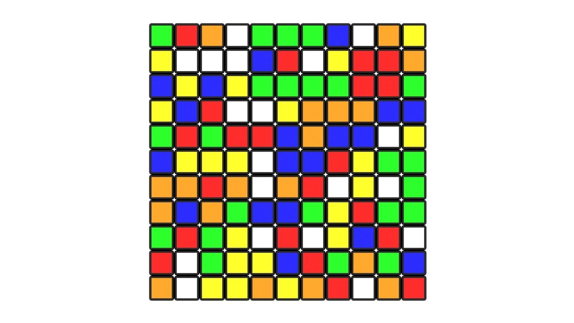 Rubiks Cube 11x11x11 3D model_7
