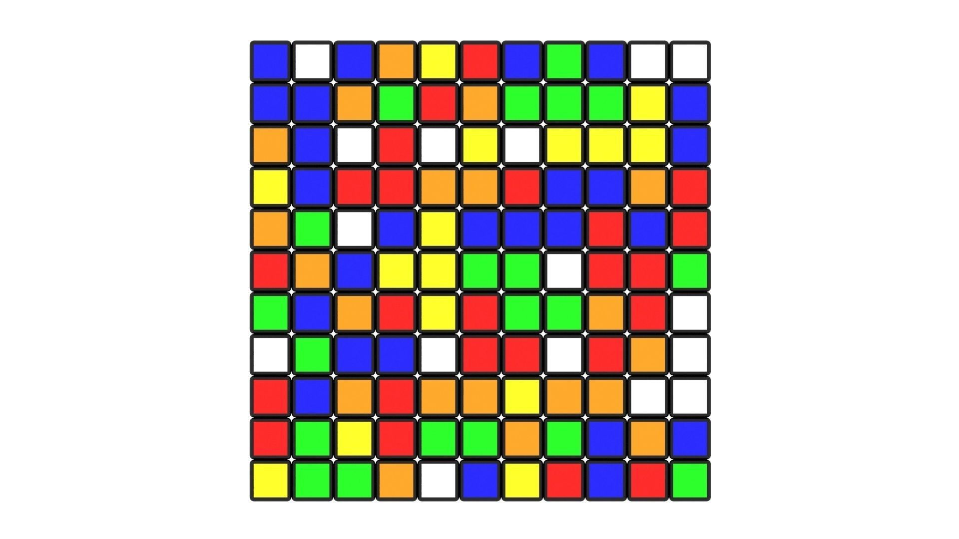 Rubiks Cube 11x11x11 3D model_10