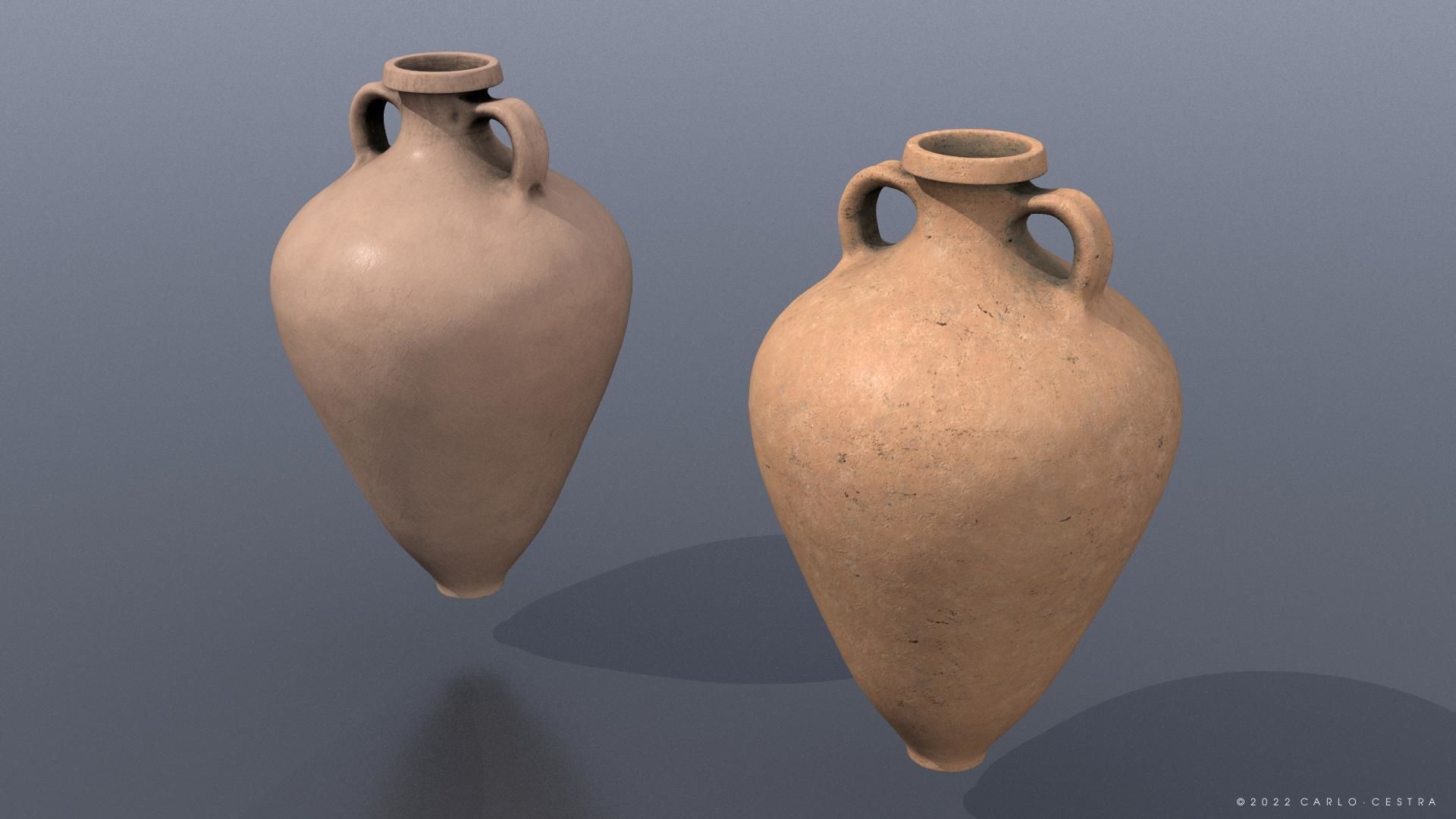 Gauloise-4 type Amphora Low-poly 3D model_1