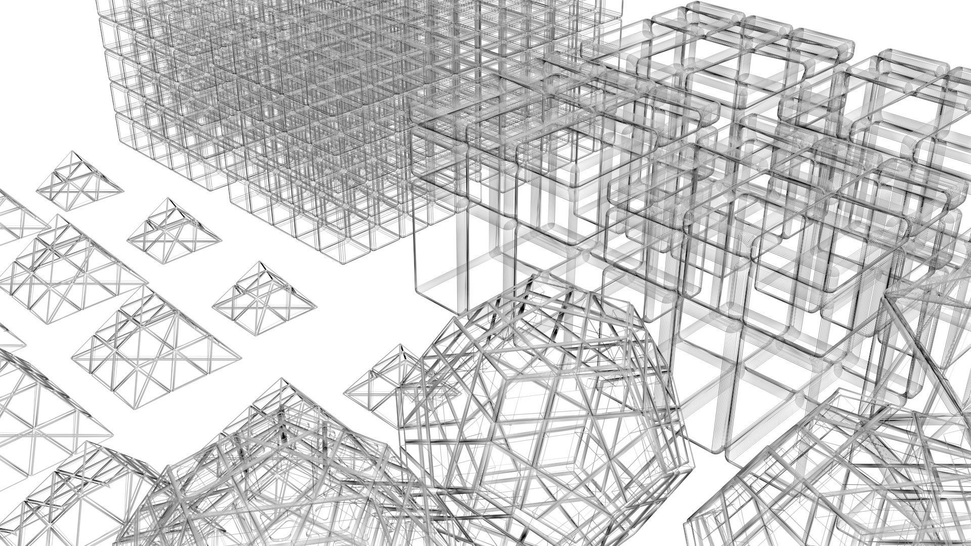 Rubiks Cube Set 3D model_31