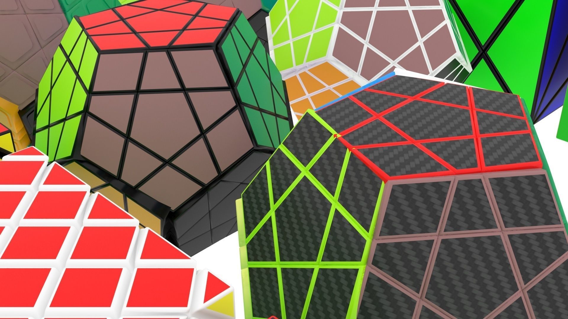 Rubiks Cube Set 3D model_13