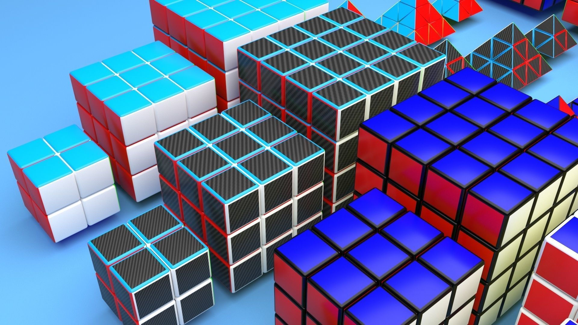 Rubiks Cube Set 3D model_44