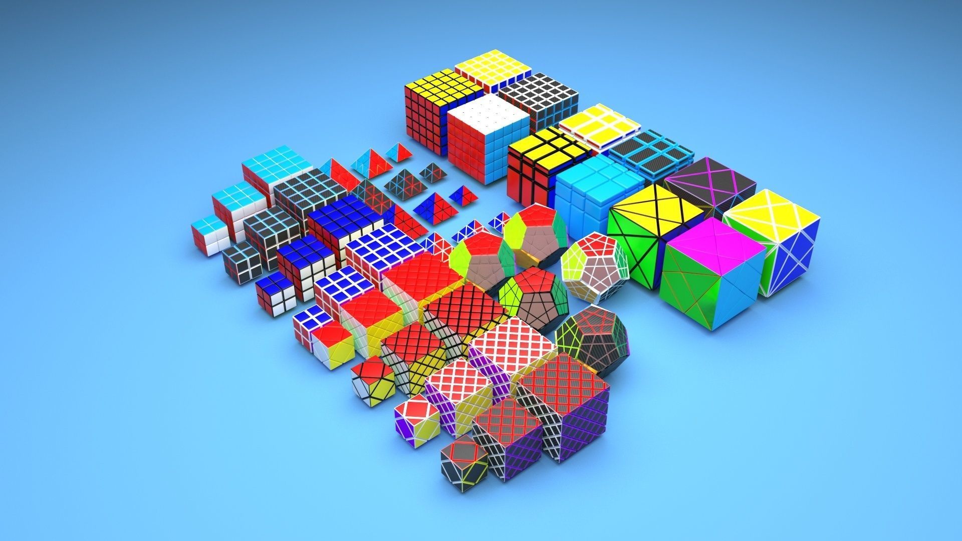 Rubiks Cube Set 3D model_37