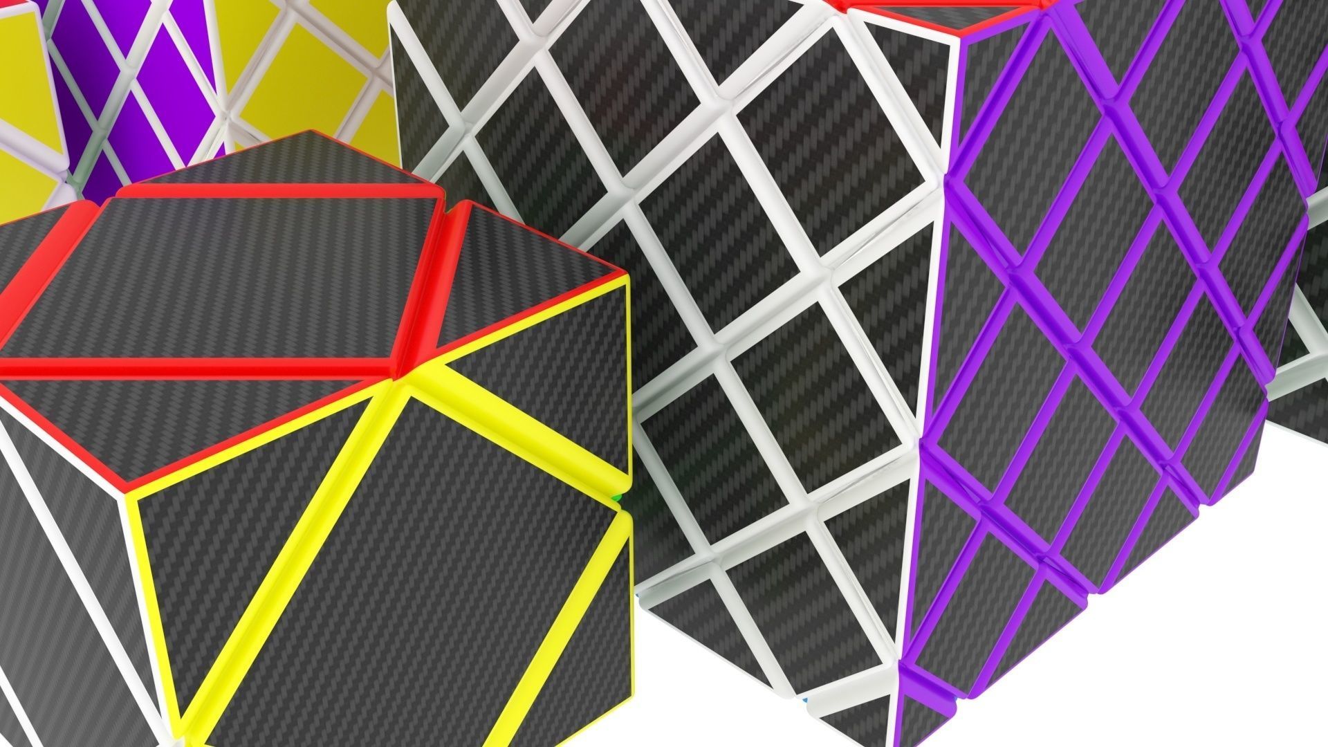 Rubiks Cube Set 3D model_14