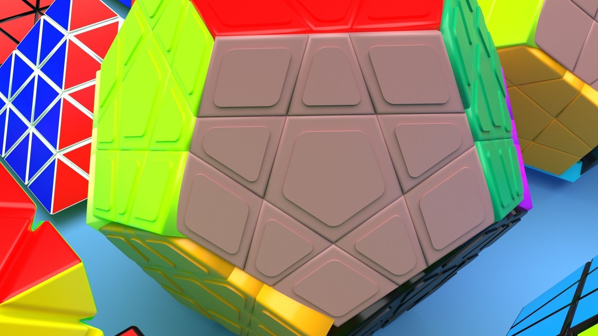 Rubiks Cube Set 3D model_39