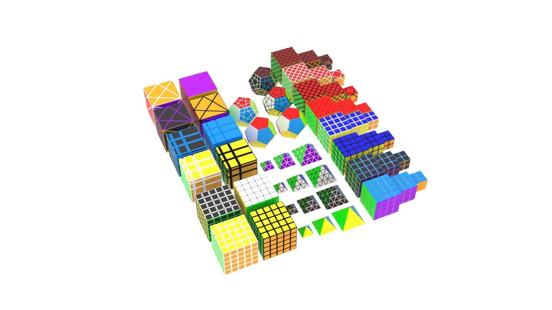 Rubiks Cube Set 3D model_2