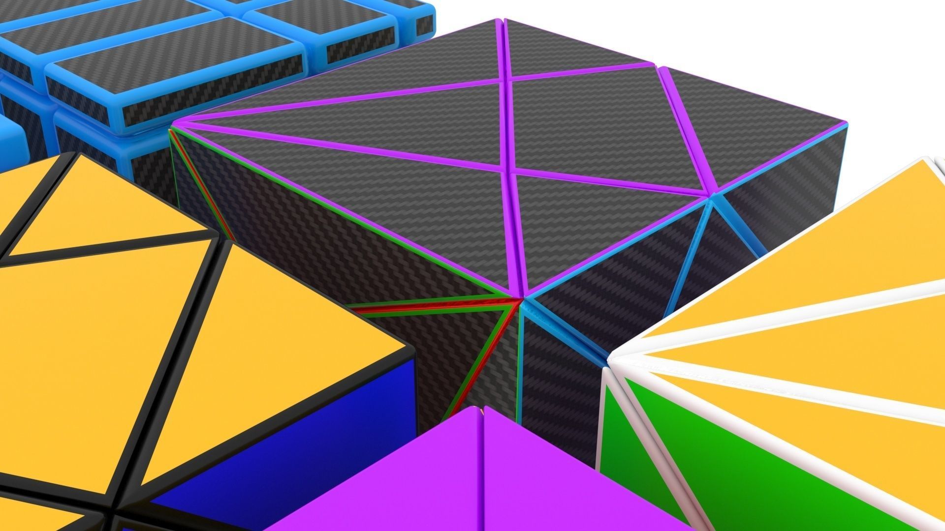 Rubiks Cube Set 3D model_15